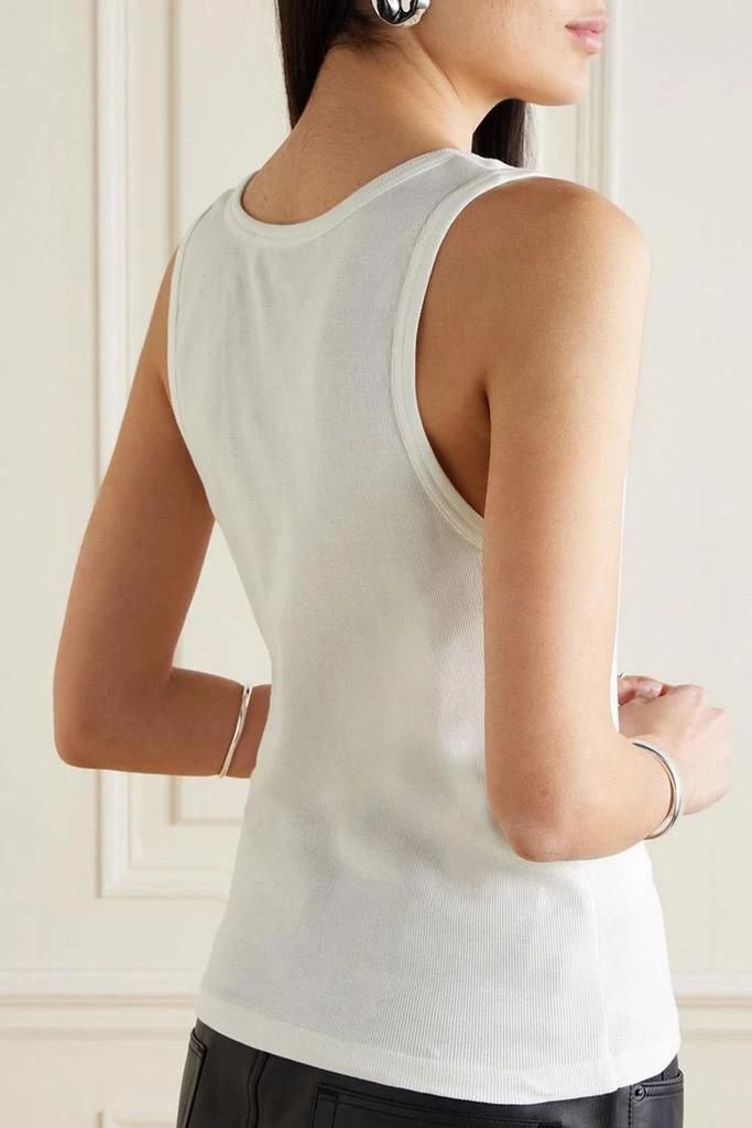 LUDOVIC DE SAINT SERNIN Neo embroidered ribbed stretch cotton tank 3