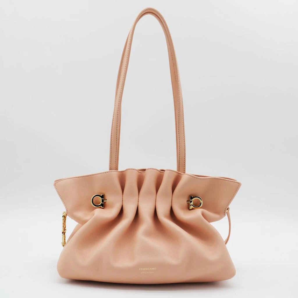 Salvatore Ferragamo Salvatore Ferragamo Light Pink Piercing S Leather Top Handle Bag 1