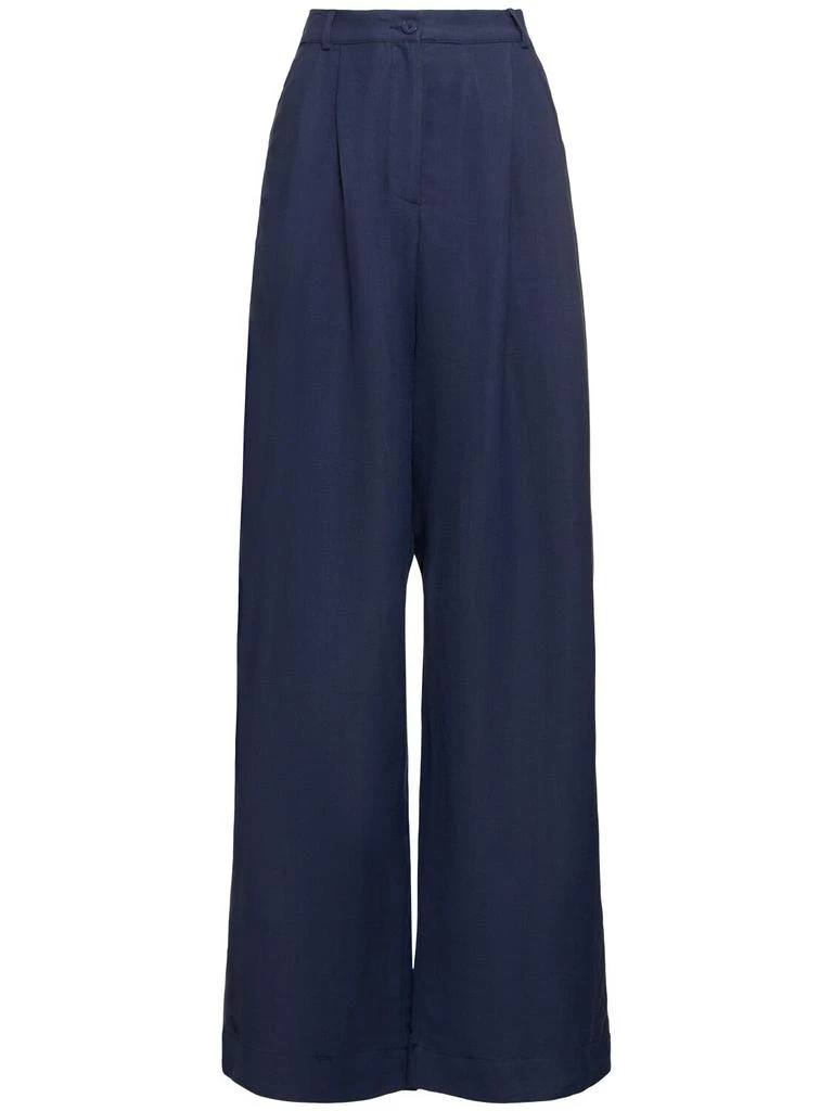 THE FRANKIE SHOP Piper Pleated Viscose & Linen Pants 1