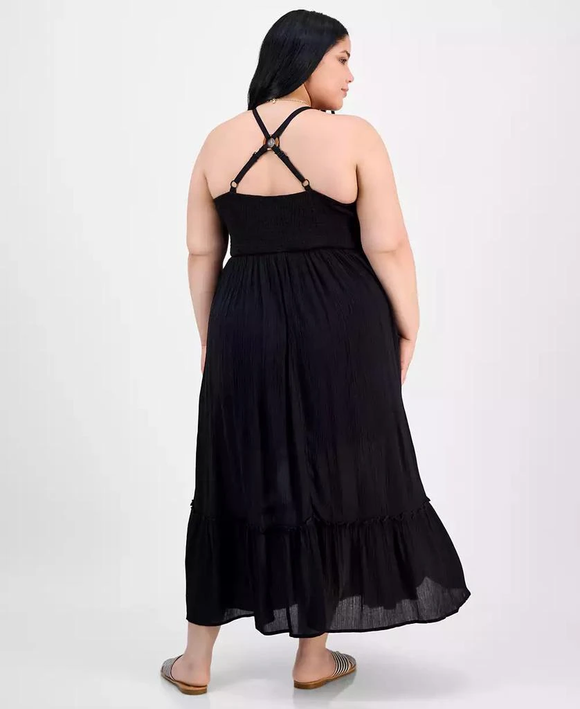 Absolutely Famous Trendy Plus Size Smocked X-Back Maxi Dress 5