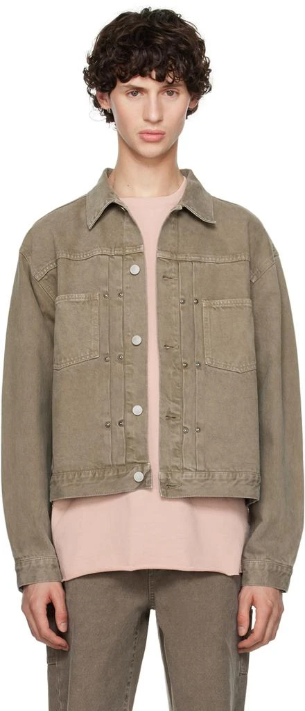 John Elliott Khaki Thumper Type II Denim Jacket 1