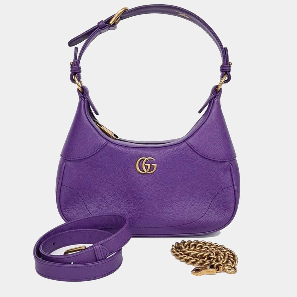 Gucci Gucci Purple Leather Aphrodite Shoulder Small Bag