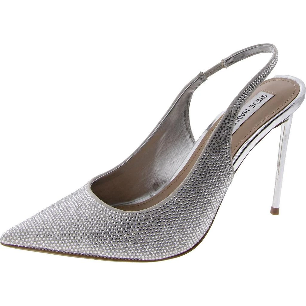 Steve Madden Mariah Womens Rhinestone Pointed Toe Slingback Heels 1