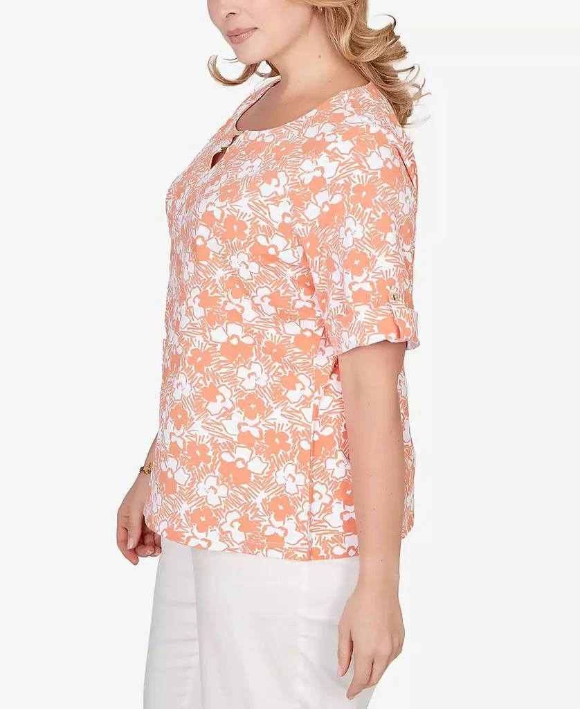 HEARTS OF PALM Plus Size Printed Stretch Jersey Elbow Sleeve Top 3