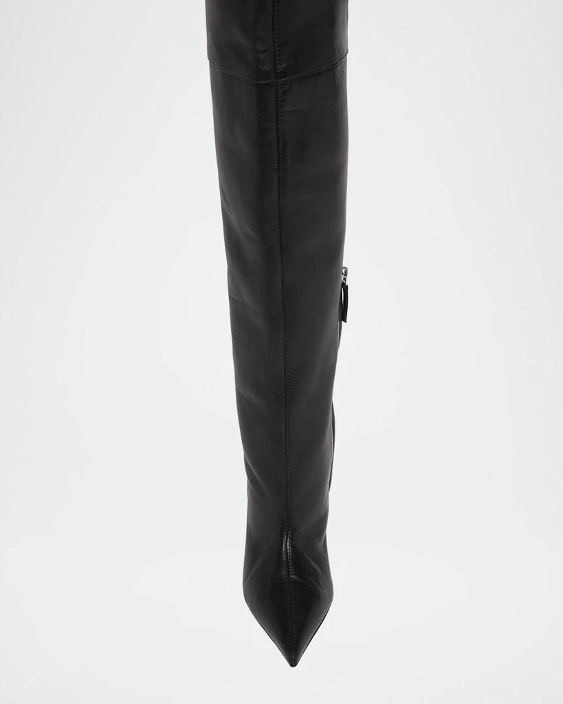 Amina Muaddi Fiona Leather Over-The-Knee Boots 5