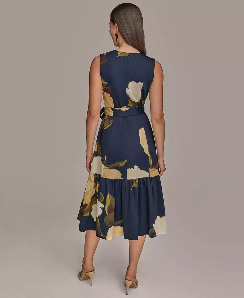 Donna Karan Women's Printed Faux-Wrap Midi Dress