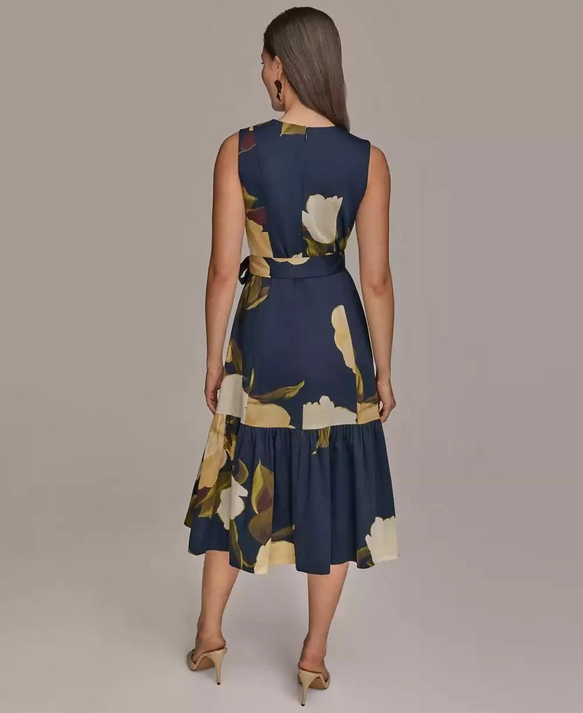 Donna Karan Women's Printed Faux-Wrap Midi Dress 2