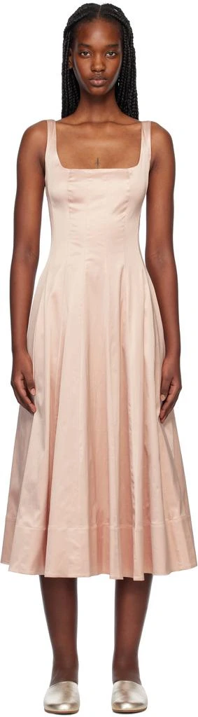 Staud Pink Wells Midi Dress 1