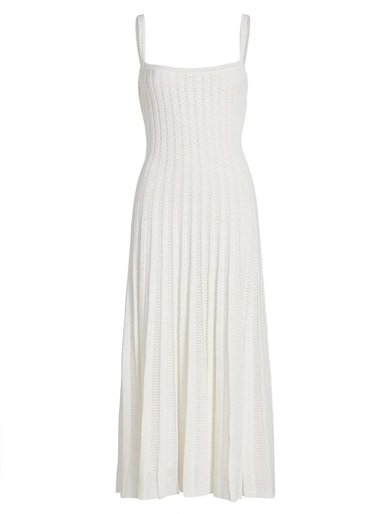 Staud Ellen Pointelle Pleated Midi-Dress 1