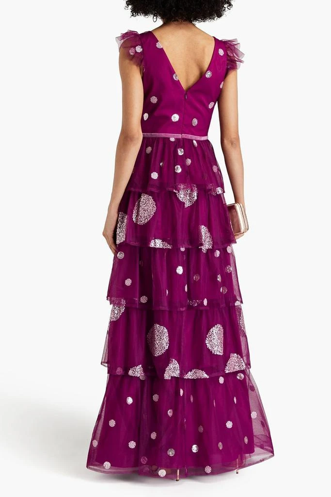 MARCHESA Tiered embellished tulle gown 3