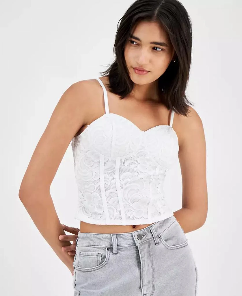 Madden Girl Juniors' Lace Bustier Tank Top 1