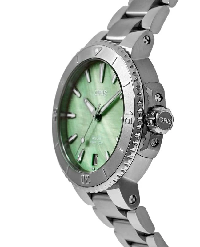 Oris Oris Aquis Date Green Mother of Pearl Dial Steel Unisex Watch 01 733 7770 4157-07 8 18 05P 3