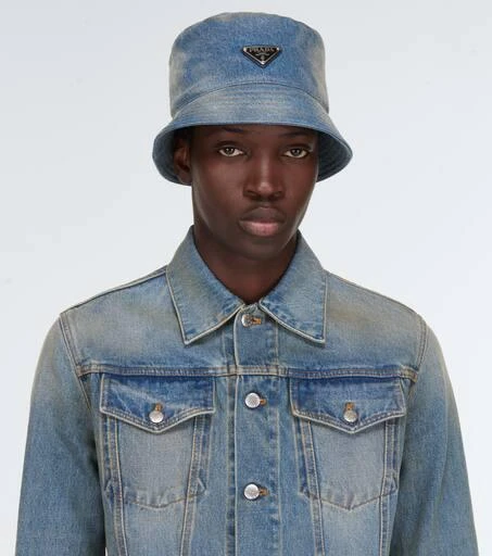 Prada Logo denim bucket hat 2