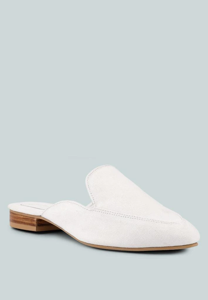 Rag & Co CALICO White Organic Canvas Mules 1