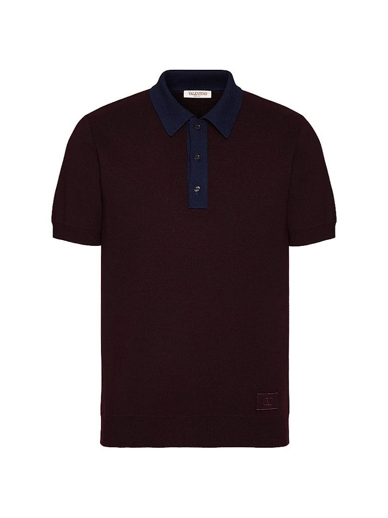 Valentino Wool Polo T-Shirt with V-Logo 1