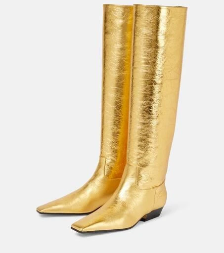 Khaite Marfa metallic leather knee-high boots 5