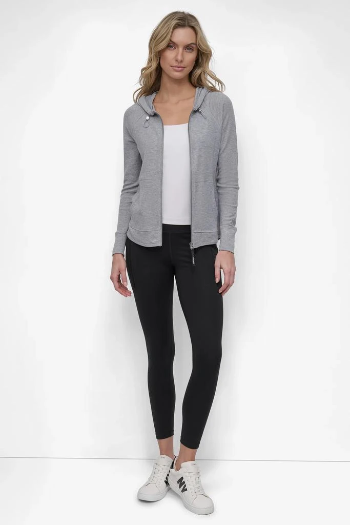 DKNY MINI SLUB WAFFLE FULL ZIP HOODIE 7