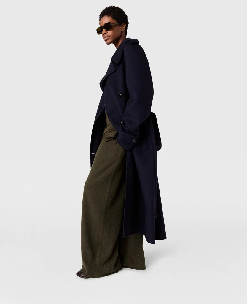 Stella McCartney Stella McCartney - Double-Breasted Belted Trench Coat, Woman, Ink, Size: 36 1
