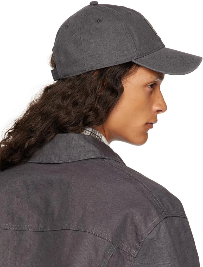 Acne Studios Gray Leather Face Patch Cap 3