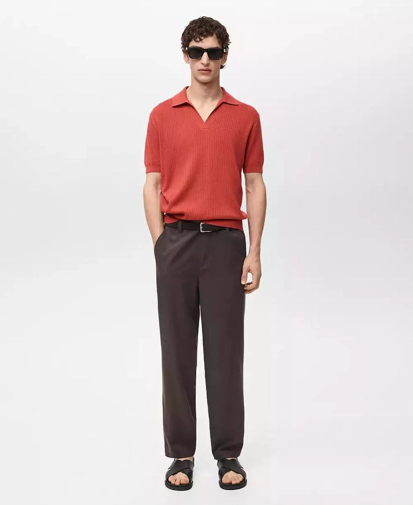 Mango Men's Cotton Striped Structure Polo Shirt 2