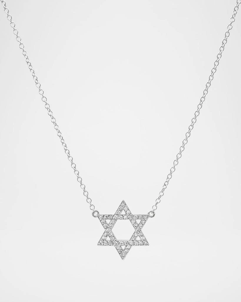 Jennifer Meyer 18K White Gold Diamond Star Of David Necklace 1