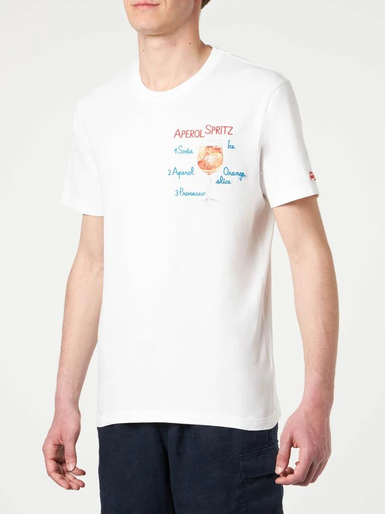 Mc2 Saint Barth Man Cotton T-shirt With Aperol Spritz Front Embroidery | Aperol Special Edition 1