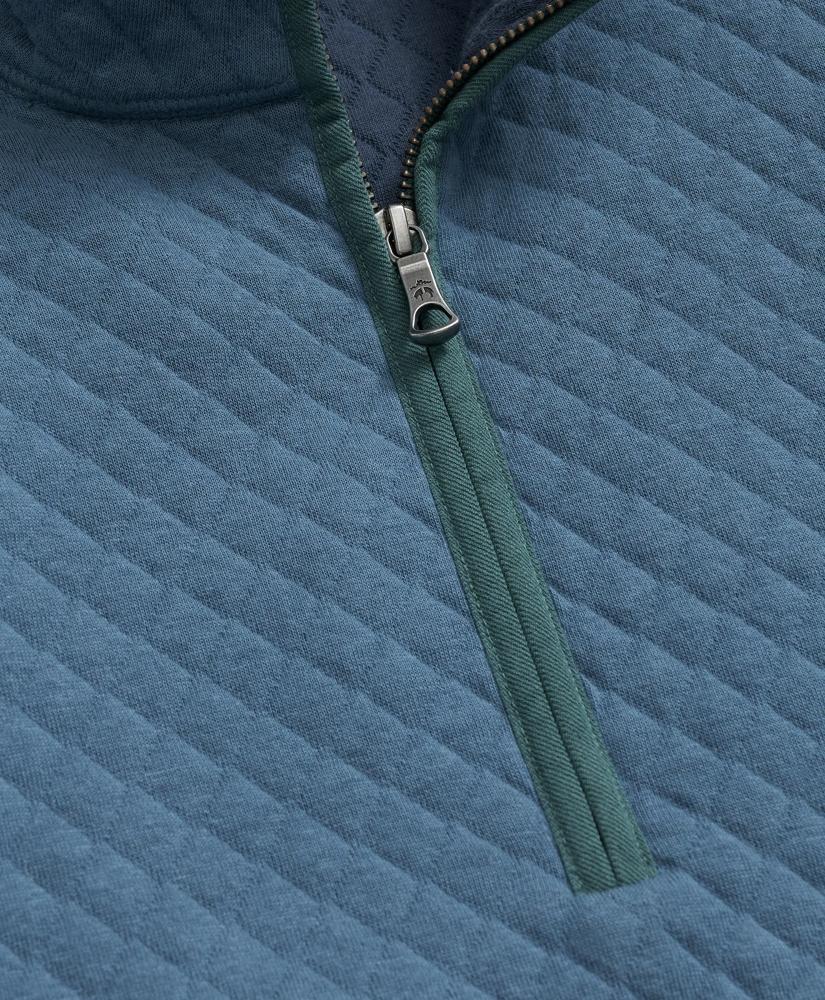 Brooks Brothers Diamond-Quilted Quarter-Zip in Cotton Blend