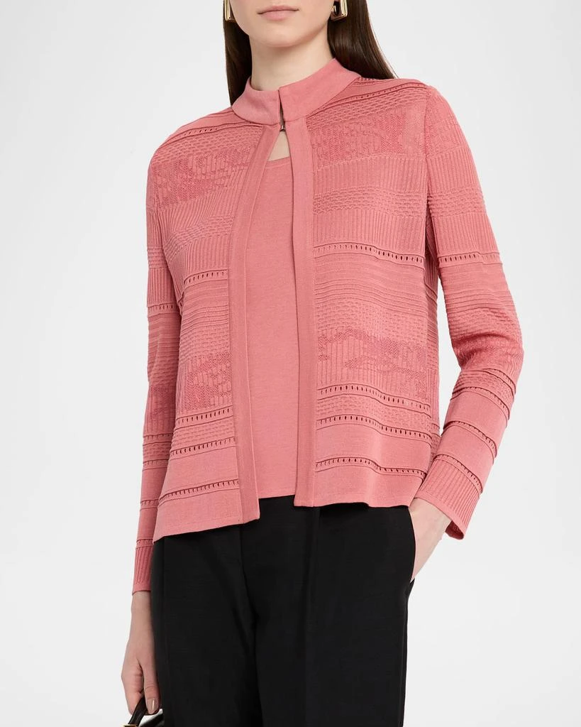 Misook Heritage Multi-Stitch Tonal Knit Jacket 4