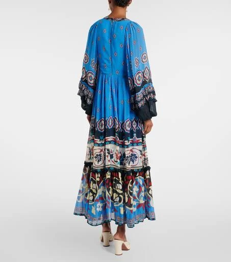 Farm Rio Anika Tiles balloon-sleeve maxi dress 3