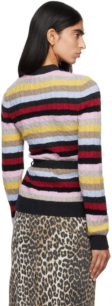 Ganni Multicolor Stripe Belt Cardigan 3