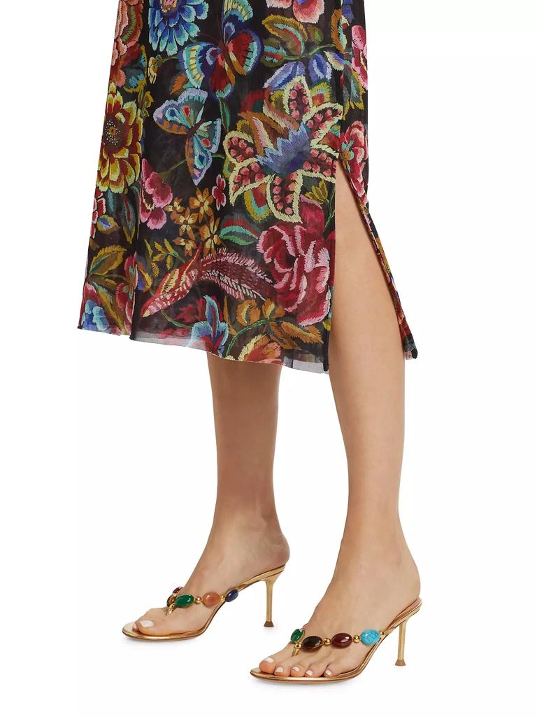 Johnny Was Maldova Floral Mesh Midi-Dress 6