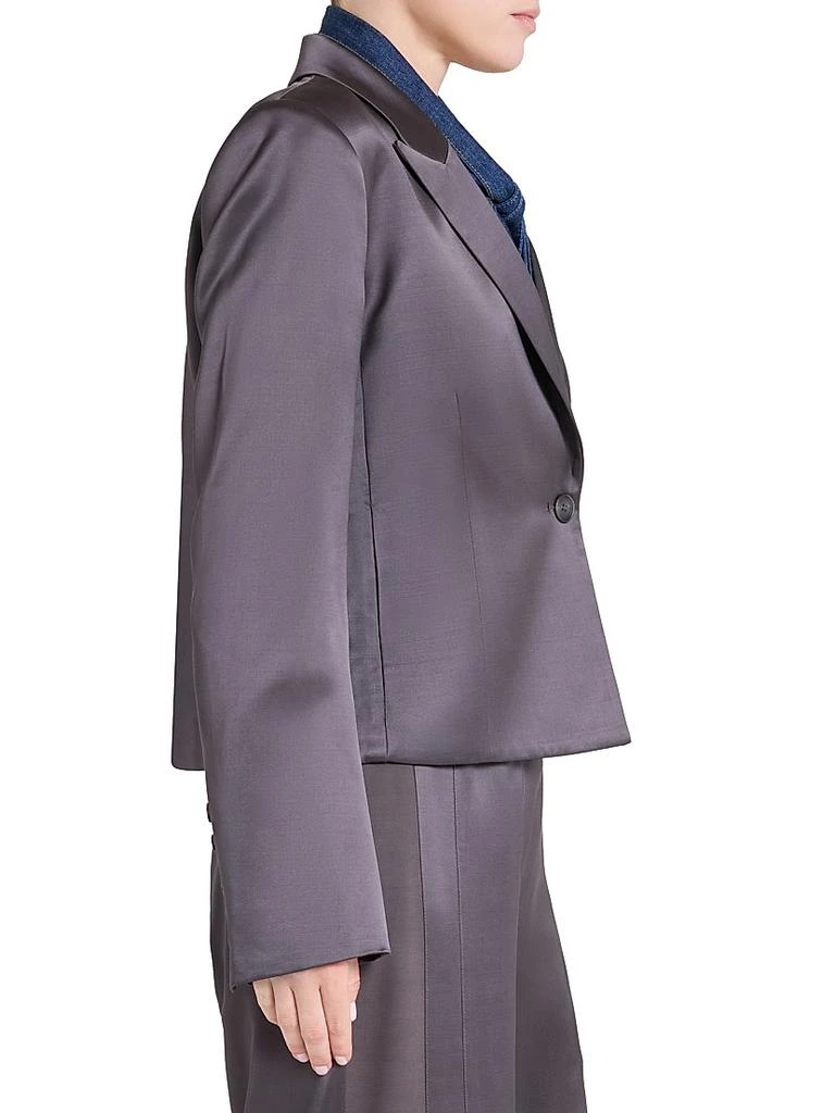 TWP Sawyer Satin Wool-Blend Boxy Blazer 4