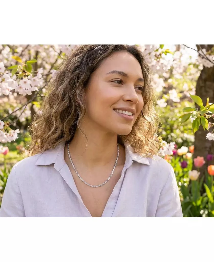 Bling Jewelry Thin Lightweight 2MM .925 Sterling Silver Rope Link Chain Necklace 3