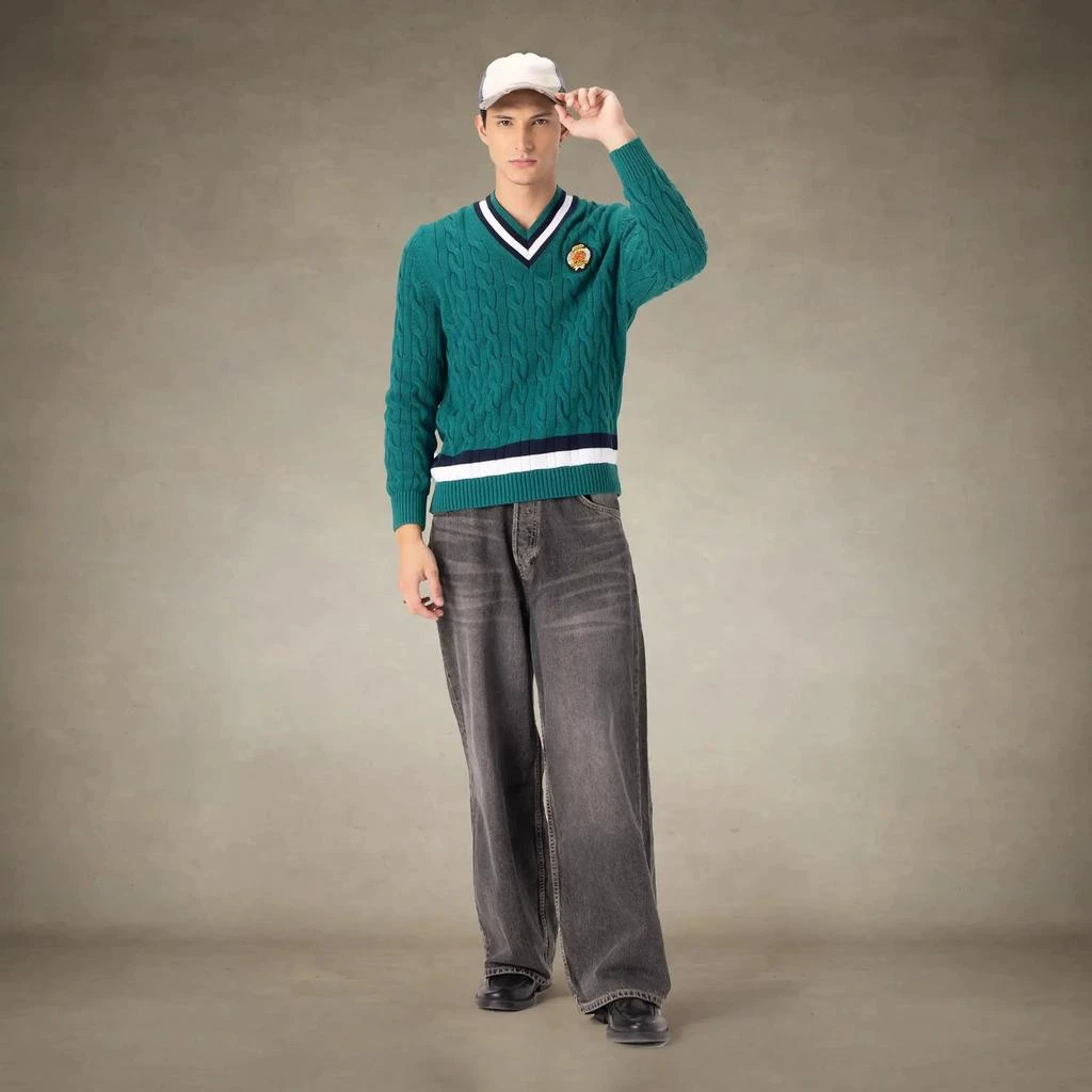 Members Only Men's Cable Knit Cricket Sweater 3