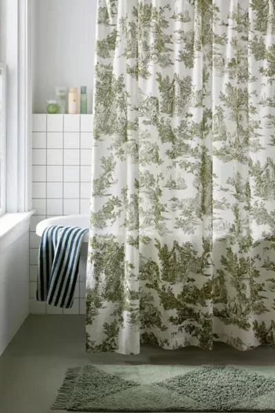 Urban Outfitters Frog Toile Patterned Shower Curtain 1