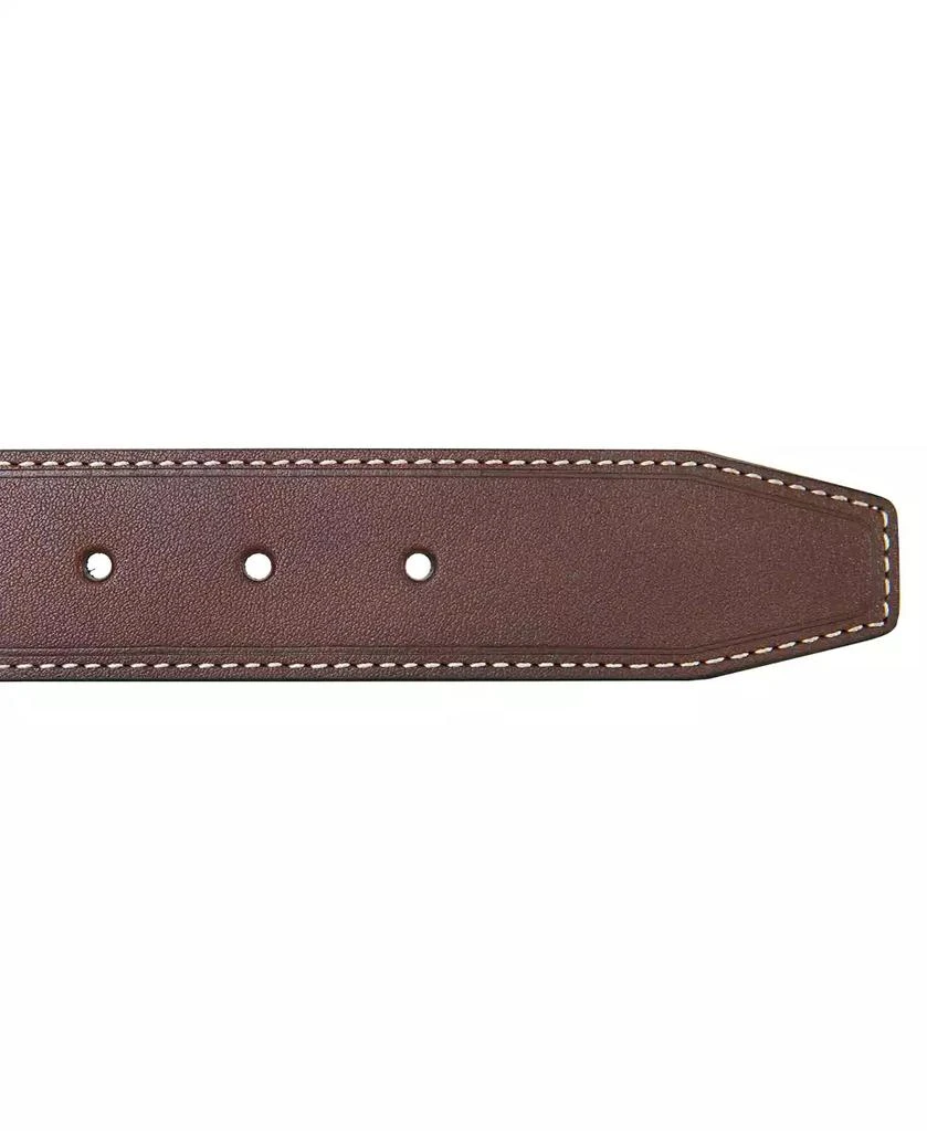 Nautica Men's Leather Jean Belt with Signature Engraved Keeper 5