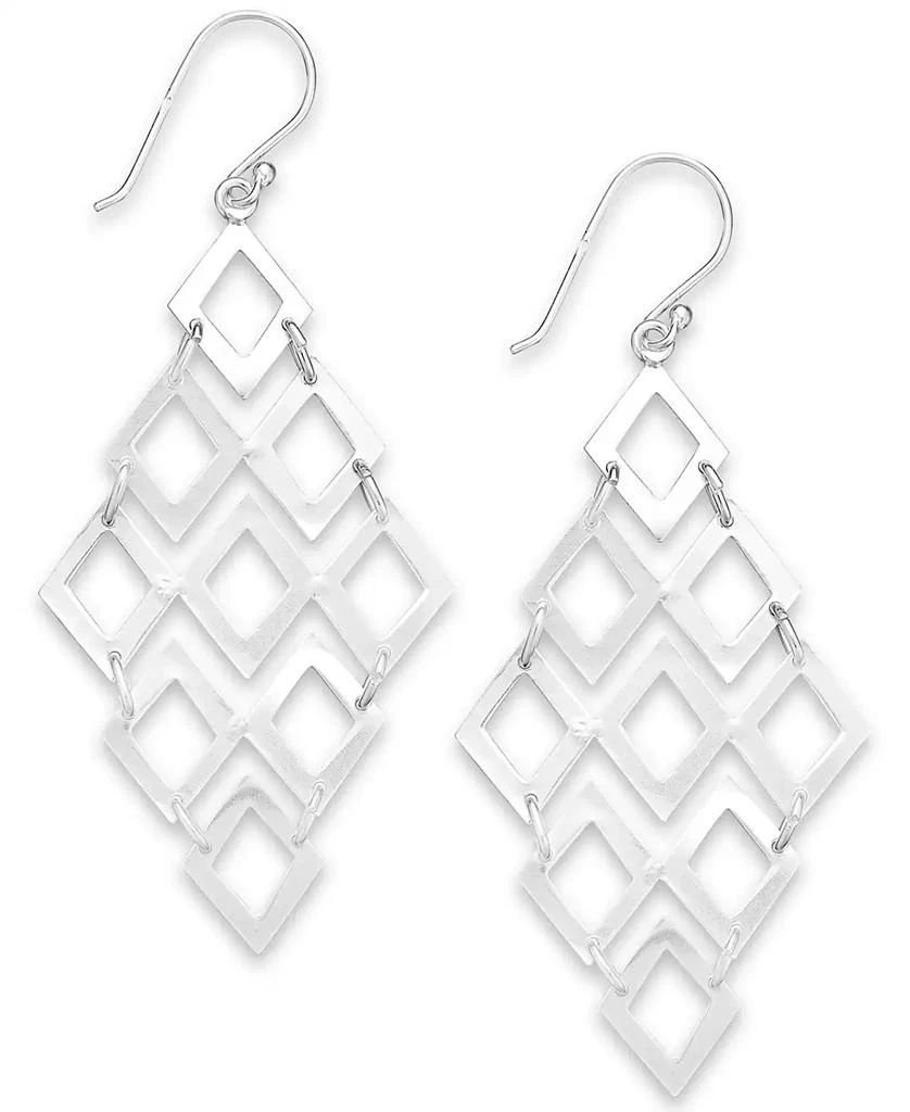 Giani Bernini Diamond-Shaped Chandelier Earrings in Sterling Silver, Created for Macy's 1