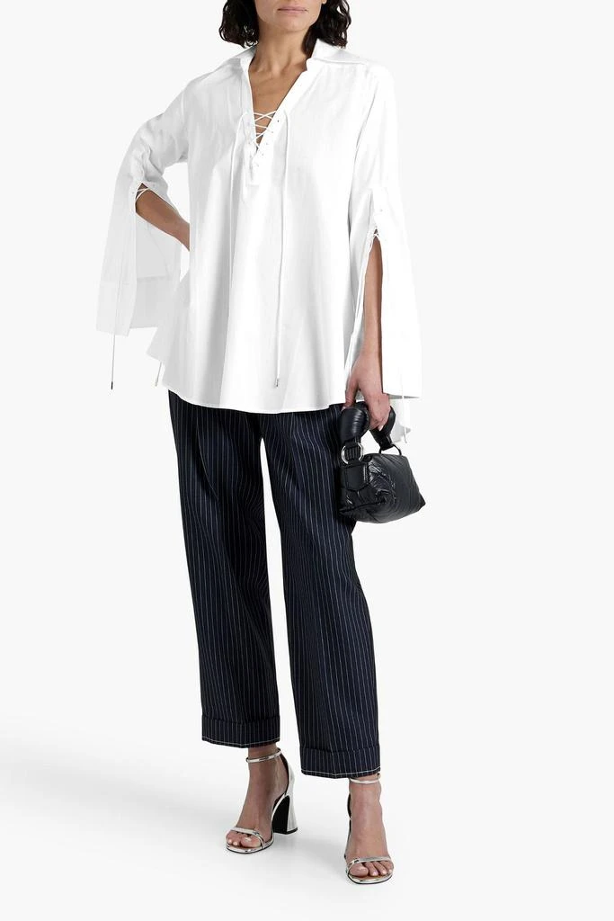 PALMER//HARDING Origin lace-up cotton-jacquard tunic 2