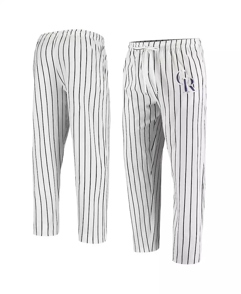 Concepts Sport Men's White Colorado Rockies Vigor Pinstripe Pants 1