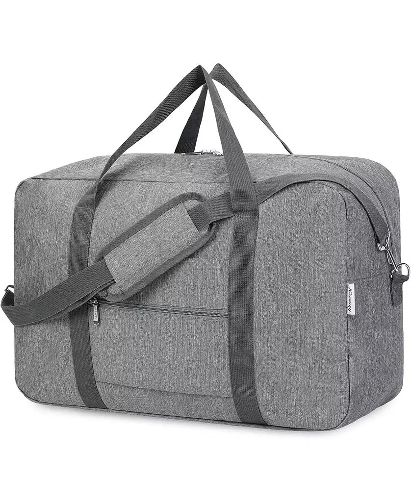 Urtala Foldable Carry on Luggage 22x14x9 Airline Approved Duffle Bag for Travel Packable Duffel Bag for Traveling Airplane for Women and Men 40L (Grey (With Shoulder Strap))