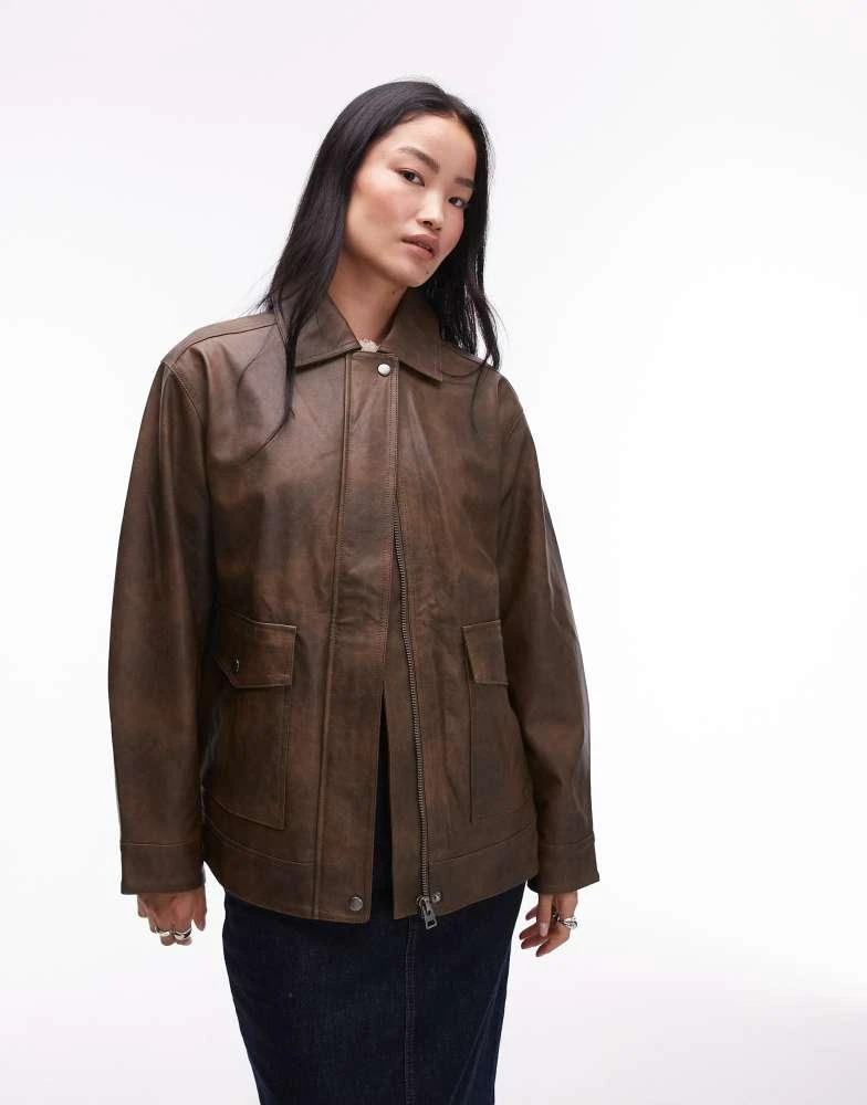 Topshop faux leather zip through 90s jacket with patch pockets in washed brown On Sale Now with Up to 56% Off | Discover Exclusive Deals & Savings at BeyondStyle Authentic Topshop faux leather zip through 90s jacket with patch pockets in washed brown On Sale Now with Up to 56% Off | Discover Exclusive Deals & Savings at BeyondStyle Authentic
