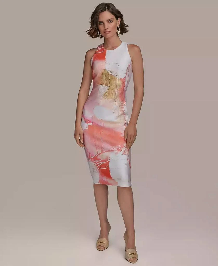 Donna Karan Women's Abstract Midi Sheath Dress 1
