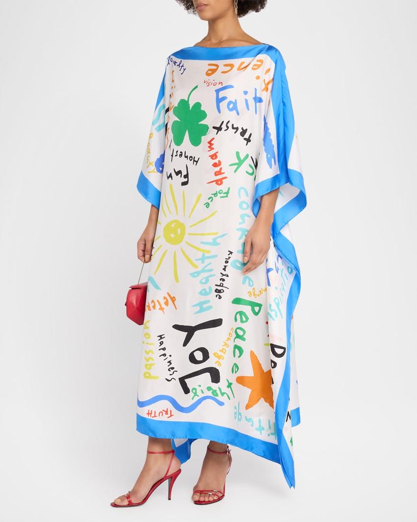 Rianna + Nina Kakanias Typography Silk Kimono
