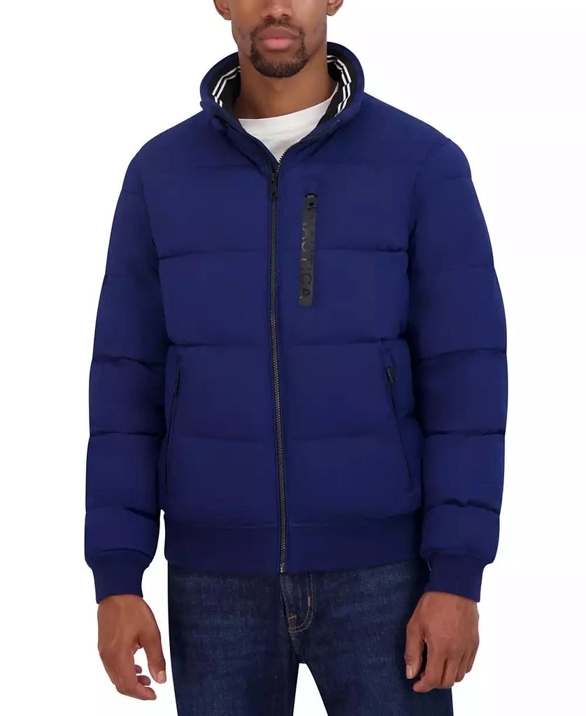 Nautica Men's Zip-Front Bomber Jacket with Faux Fur Hood 5
