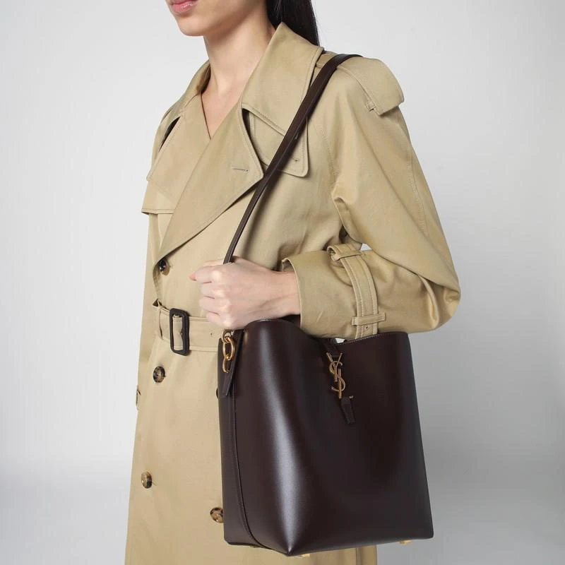 Yves Saint Laurent Le 37 brown leather bucket bag 2