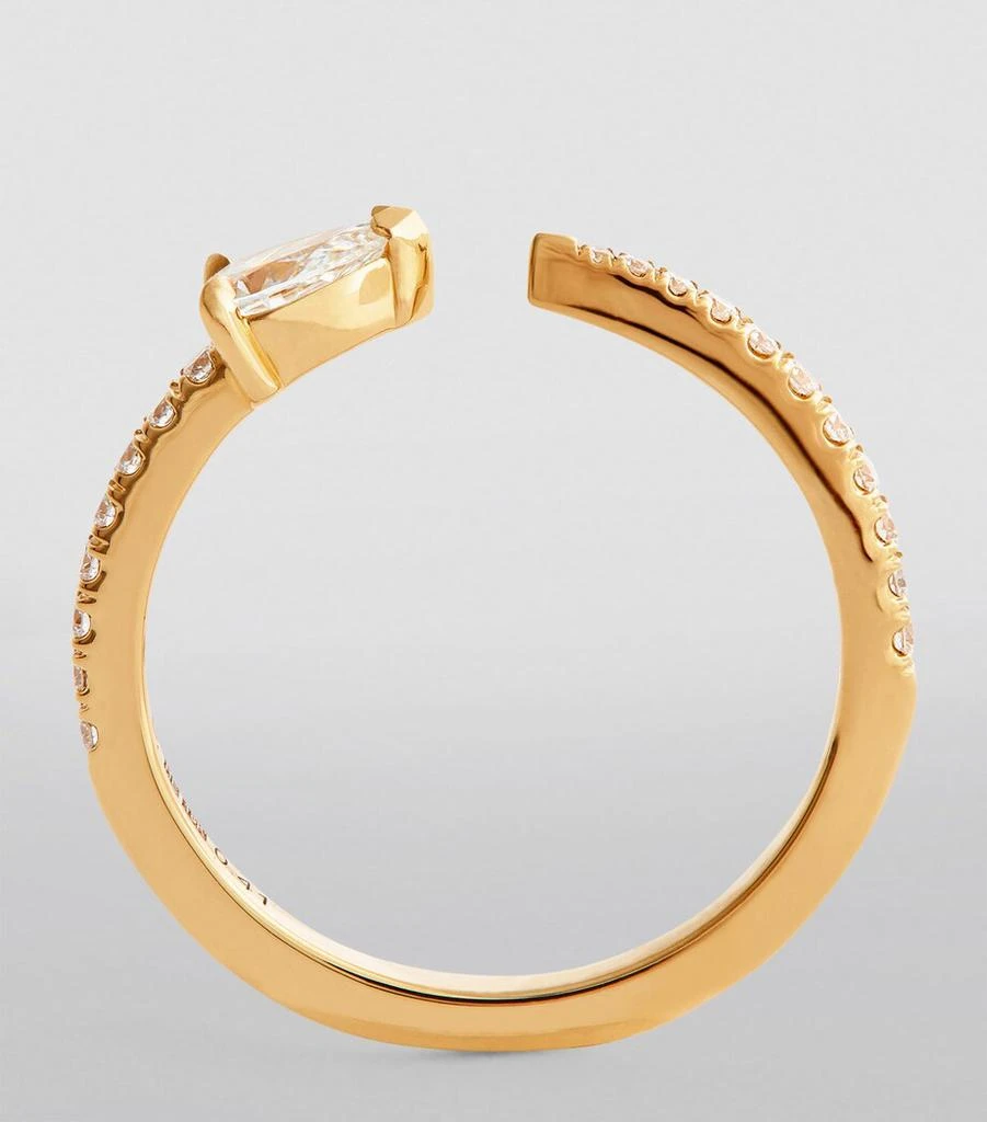 Engelbert Yellow Gold Diamond Pavé Drop Links Ring 2