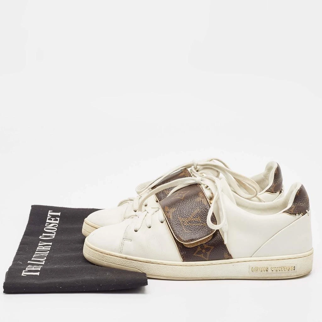 Louis Vuitton Louis Vuitton White/Brown Monogram Canvas and Leather Frontrow Sneakers Size 36 9