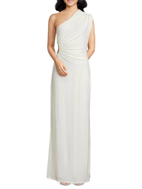 BCBG One Shoulder Jersey Column Gown 1