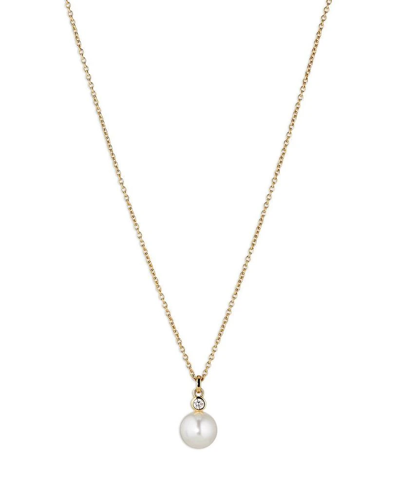 Nadri Cubic Zirconia 
Nacre Pearl Pendant Necklace, 16"-18" 1