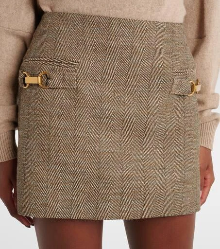 Stella McCartney Herringbone wool-blend miniskirt 4
